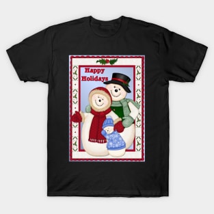 Snowman Snow Family Christmas T-Shirt